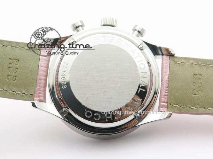 MIROTIME 0311 Portuguese 40mm Chrono SS Pink MOP Dial on Pink Leather Strap A Reliable 7391